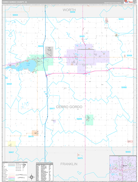Cerro Gordo County, IA Wall Map
